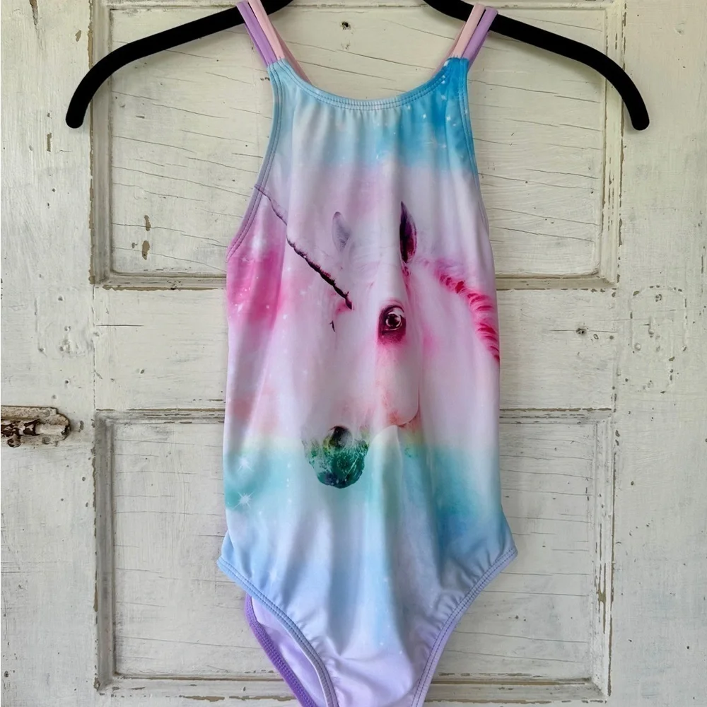 OP & CHILDRENS PLACE, SET OF 2, GIRLS SWIMSUITS. SIZE M(7/8)